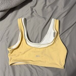 Set active air luxe yellow sports bra